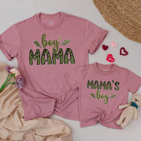 Matching Boy Mama Shirt and Mama's Boy Outfit with Camouflage Design Custom Family Look for Mom and Baby Mother's Day Gift Idea