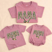 Matching Camouflage Mama Dada Mini Shirts with Flying Mallard Duck Design Soft Cotton First Birthday Outfit Baby Toddler Boy Gift
