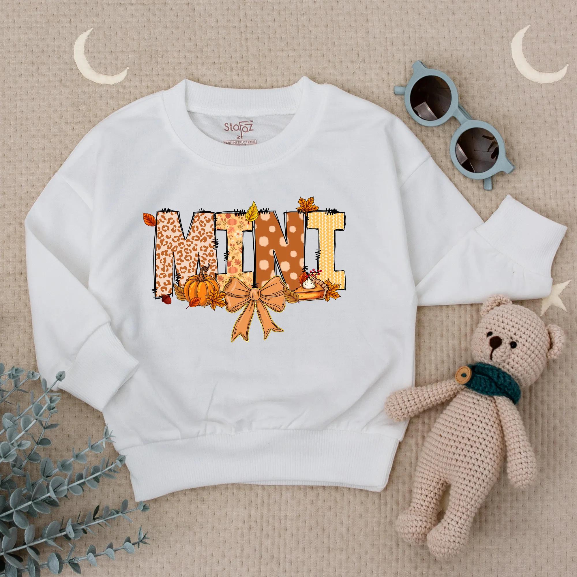 Matching Fall Mama Mini Sweatshirts Cozy Autumn Family Outfit Pumpkin Leaves Thanksgiving Gift Soft Cotton Baby Mom Sweater