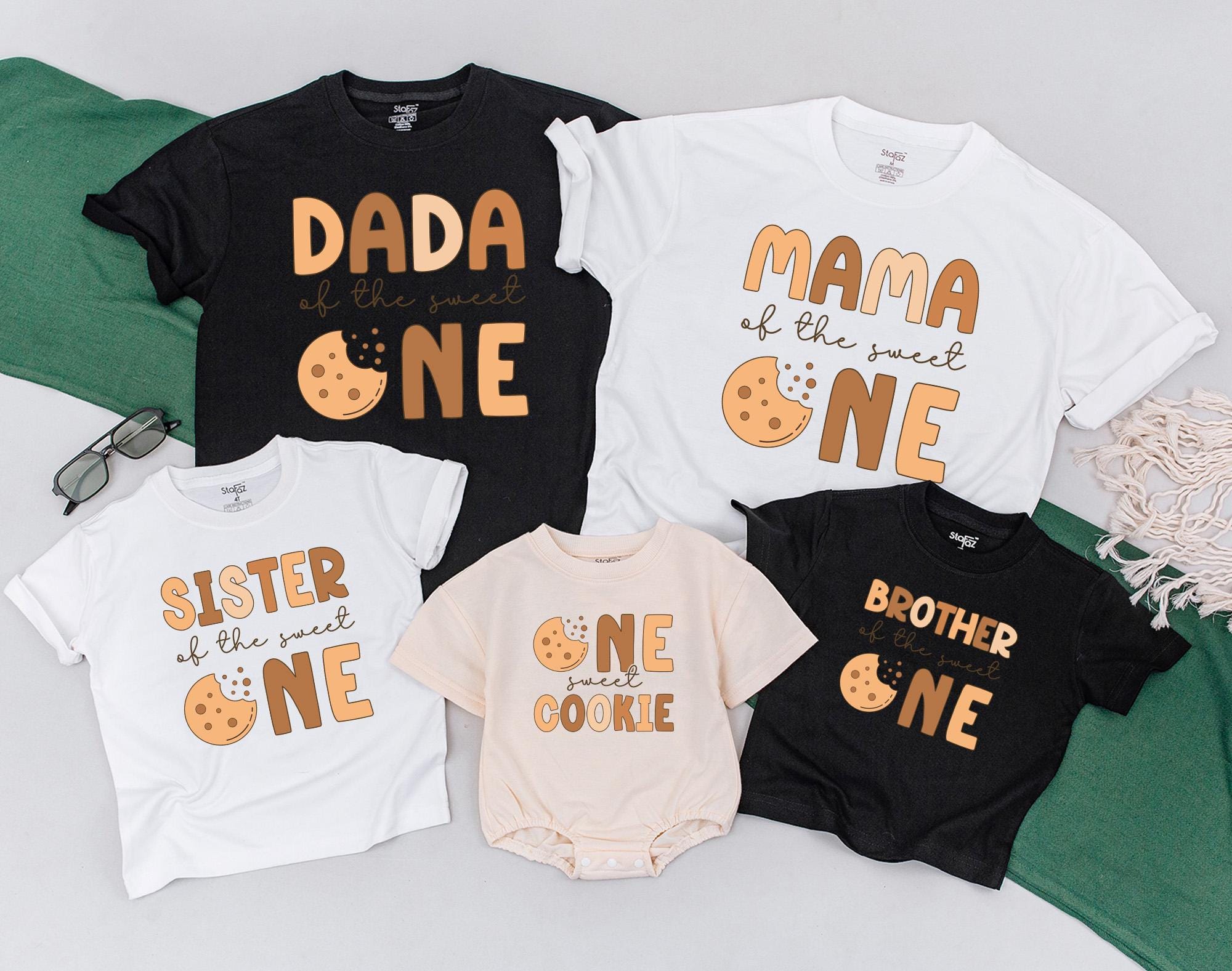 Matching Family Cookie and Milk Birthday Outfit Sweet One 1st Celebration Shirt Baby Bodysuit Mom Dad Sibling Fun Party Theme