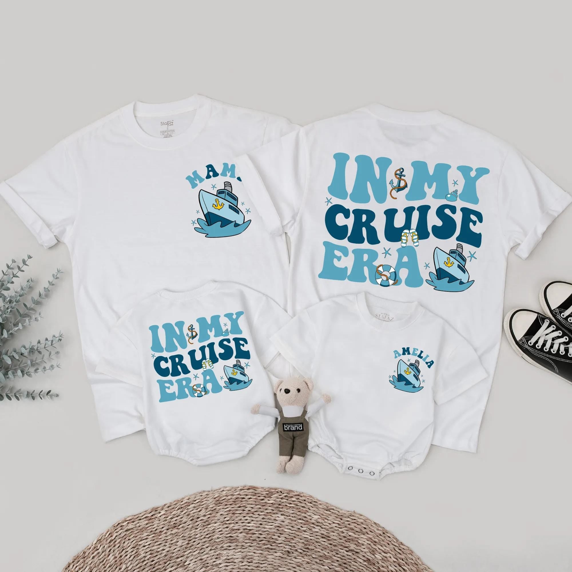 Matching Family Cruise Shirts Nautical Fun Custom Names Comfortable Cotton Summer Vacation Outfit Baby Kids Parent Adventure