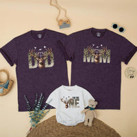 Matching Family Deer Hunting Birthday Shirts The Big One Outfit Mom Dad Camo Antler Design Wild One Party Gift for Baby Toddler Kids