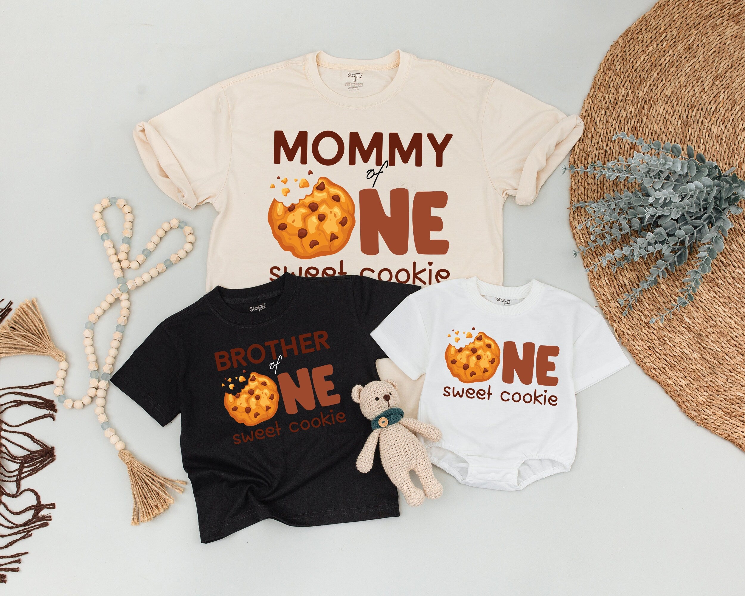 Matching Family Milk and Cookie Birthday Shirts Custom Sweet One 1st Birthday Toddler Outfit for Mom Dad Brother Sister Soft Cotton