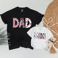 Matching Family Patriotic Shirts with Stars and Stripes Customizable 4th of July Outfit Red White Blue Designs for Mom Dad Mini Kids