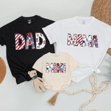 Matching Family Patriotic Shirts with Stars and Stripes Customizable 4th of July Outfit Red White Blue Designs for Mom Dad Mini Kids