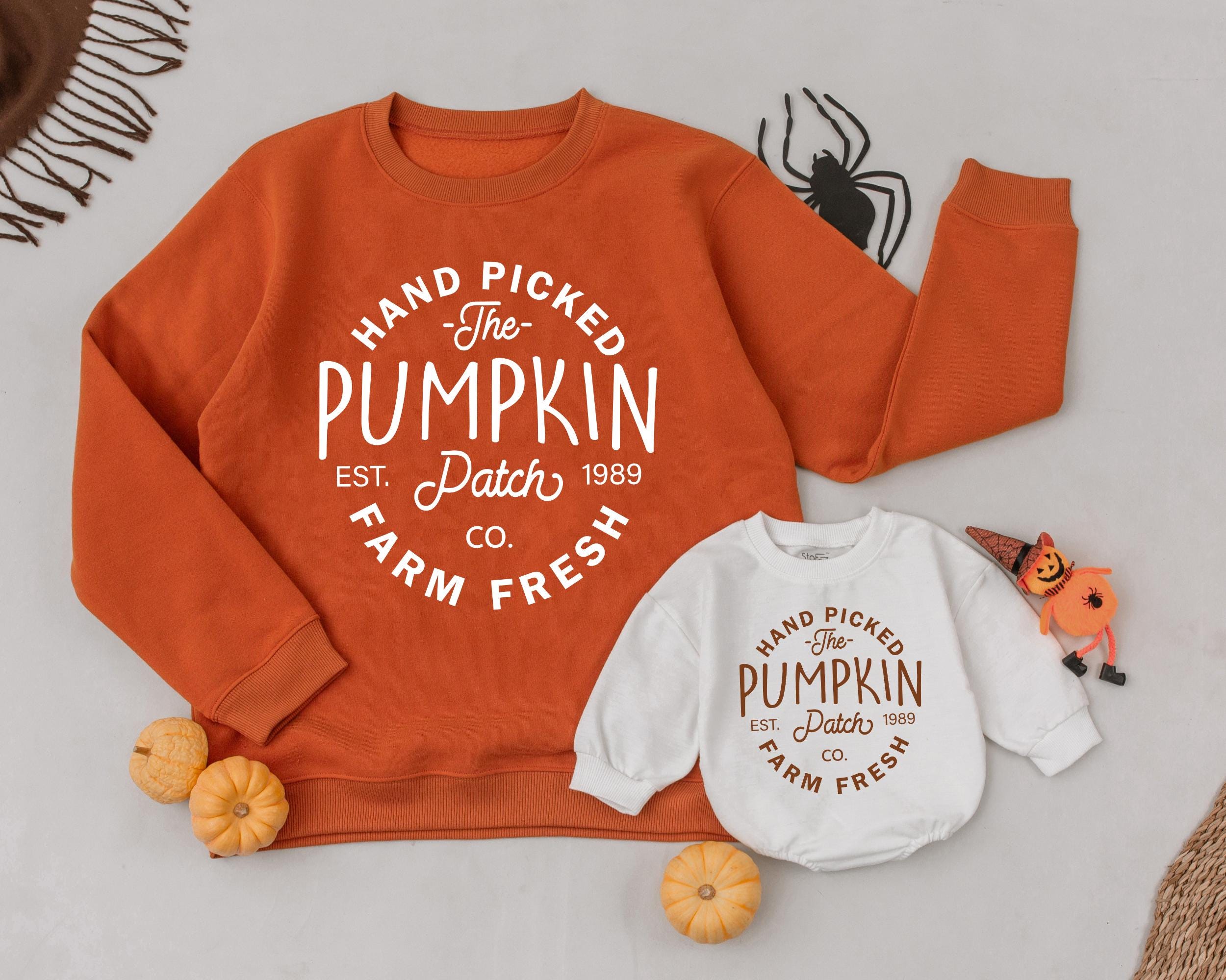 Matching Family Pumpkin Patch Sweatshirt Cozy Fall Halloween Outfit Farm Fresh Design Kids Baby Toddler Soft Cotton Autumn Wear