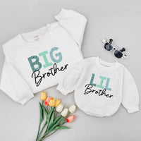 Matching Family Shirts Big Sister Lil Brother Outfits Custom Toddler Girl Boy Tees Soft Cotton Casual Birthday Holiday Gift Cross-Hatch Design