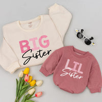 Matching Family Shirts Big Sister Lil Brother Outfits Custom Toddler Girl Boy Tees Soft Cotton Casual Birthday Holiday Gift Cross-Hatch Design