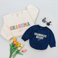 Matching Grandma Baby Sweatshirts, Grandmas Buddy Sweatshirt, Grandma and Grandchild Outfit, Mother’s Day Gift for Grandma, Baby Shower Gift