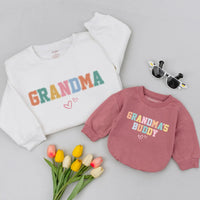 Matching Grandma Baby Sweatshirts, Grandmas Buddy Sweatshirt, Grandma and Grandchild Outfit, Mother’s Day Gift for Grandma, Baby Shower Gift