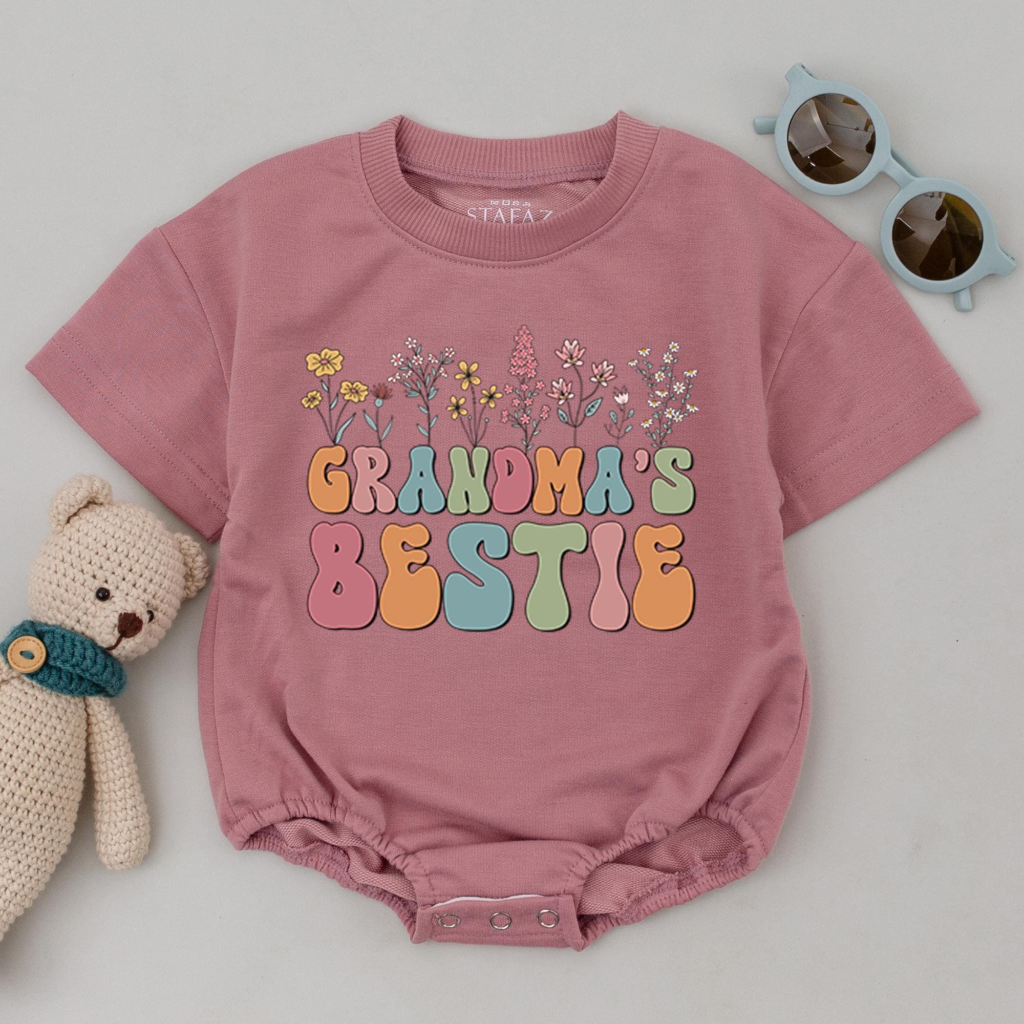 Matching Grandma and Me Floral T-shirts Pastel Design for Baby Shower Newborn to Youth Sizes Family Gift Grandma's Bestie Personalization