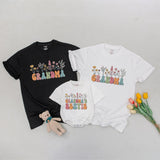 Matching Grandma and Me Floral T-shirts Pastel Design for Baby Shower Newborn to Youth Sizes Family Gift Grandma's Bestie Personalization