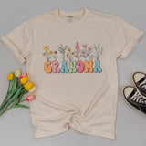 Matching Grandma and Me Floral T-shirts Pastel Design for Baby Shower Newborn to Youth Sizes Family Gift Grandma's Bestie Personalization
