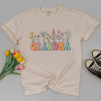 Matching Grandma and Me Floral T-shirts Pastel Design for Baby Shower Newborn to Youth Sizes Family Gift Grandma's Bestie Personalization