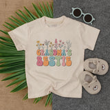 Matching Grandma and Me Floral T-shirts Pastel Design for Baby Shower Newborn to Youth Sizes Family Gift Grandma's Bestie Personalization