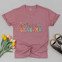 Matching Grandma and Me Floral T-shirts Pastel Design for Baby Shower Newborn to Youth Sizes Family Gift Grandma's Bestie Personalization
