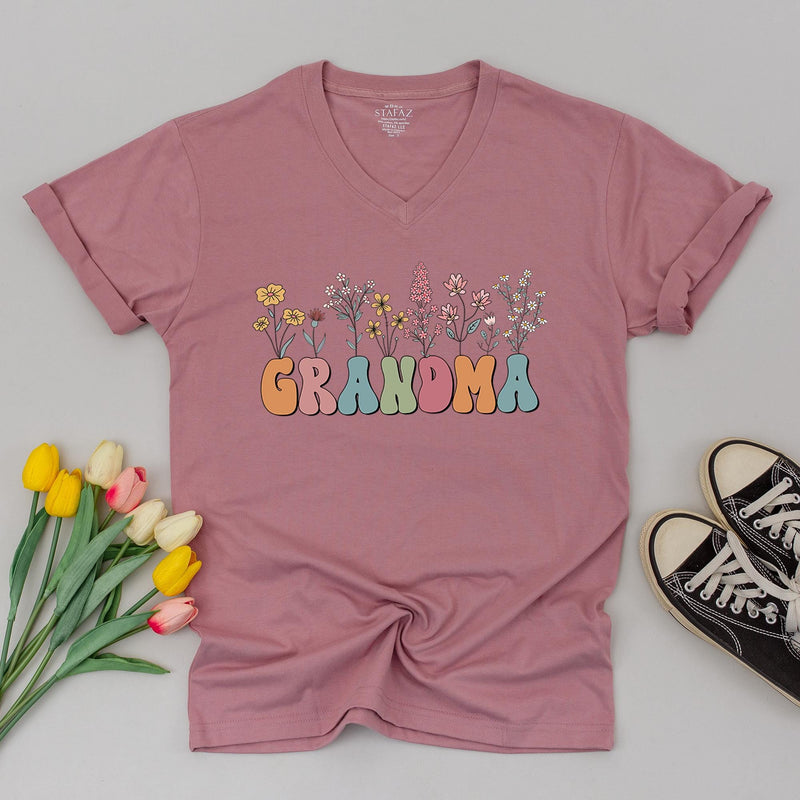 Matching Grandma and Me Floral T-shirts Pastel Design for Baby Shower Newborn to Youth Sizes Family Gift Grandma's Bestie Personalization