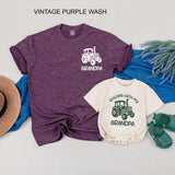 Matching Grandpa and Grandson Tractor Shirts Custom Family Outfits Rolling with Grandpa Tees Father’s Day Gift Rustic Design 2025