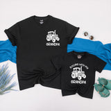 Matching Grandpa and Grandson Tractor Shirts Custom Family Outfits Rolling with Grandpa Tees Father’s Day Gift Rustic Design 2025