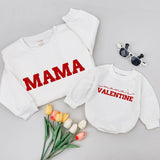 Matching Mama and Mama's Valentine Shirts for Mom and Baby, Red and White Valentine's Day Outfits, Cute Family Gift for Mom and Kids
