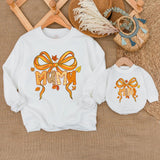 Matching Mama and Mini Fall Sweatshirts with Autumn Patterns Cozy Mommy and Me Outfits for Thanksgiving Baby Toddler Holiday Gift Idea