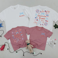 Custom Matching American Mama and Mini 4th of July Outfits, Patriotic Cotton Family Shirts for Baby, Toddler, and Mom, Holiday Gift Set