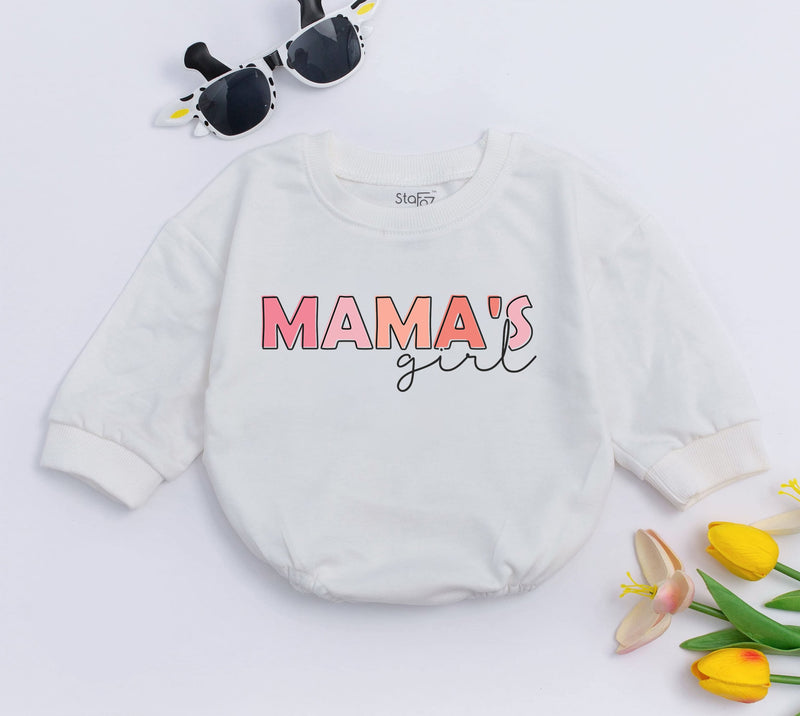 Custom Matching Mama & Mini Romper and Sweatshirt Set, Soft Cotton Baby Girl Outfit, Cute Pink Text Design, Perfect for New Mom Gift