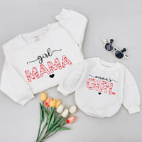 Matching Mommy and Me Shirts Girl Mama and Mama's Girl Outfits Baby Romper Mom Shirt Cute Cherry Blossom Design Mother's Day Gift