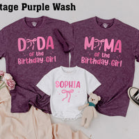 Matching Pink Bow Birthday Shirts for Mom and Baby Custom First Birthday Outfit Soft Cotton 1st Birthday Girl Party Clothes Personalized Gift
