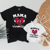 Matching Retro Mama and Baby Valentine Shirts Heart Design Family Outfit Gift Cotton Soft Comfy First Holiday Infant Toddler Girl Boy