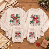 Merry Christmas Matching Family Sweatshirts with Festive Gift Box Design, Holiday Outfit for Family Photos and Friendsmas Celebrations