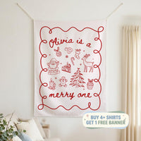 Merry One Christmas Cake Family Matching Outfits with Custom Names, Baby First Birthday Sweatshirt and Holiday Attire