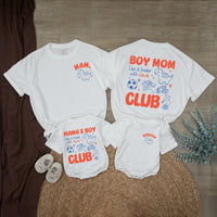 Mom and Son Matching Outfits Custom Dinosaur Boy Clothes Coral and Blue Family Shirts Personalized Boy Mom Club Gift