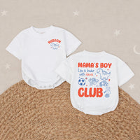 Mom and Son Matching Outfits Custom Dinosaur Boy Clothes Coral and Blue Family Shirts Personalized Boy Mom Club Gift
