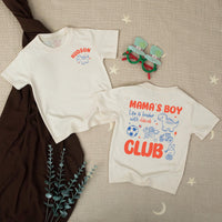 Mom and Son Matching Outfits Custom Dinosaur Boy Clothes Coral and Blue Family Shirts Personalized Boy Mom Club Gift