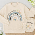 Custom Mommy & Me Matching Sweatshirt with Rainbow Artwork, Baby Romper & Kids Long Sleeve, Soft Cotton, Perfect Christmas Gift Idea