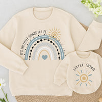 Custom Mommy & Me Matching Sweatshirt with Rainbow Artwork, Baby Romper & Kids Long Sleeve, Soft Cotton, Perfect Christmas Gift Idea