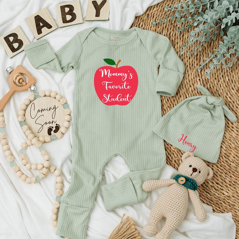 Mommy’s Favorite Student Baby Bodysuit Custom Teacher Gift Apple Design Infant Clothes Perfect for Baby Shower Birthday Outfit