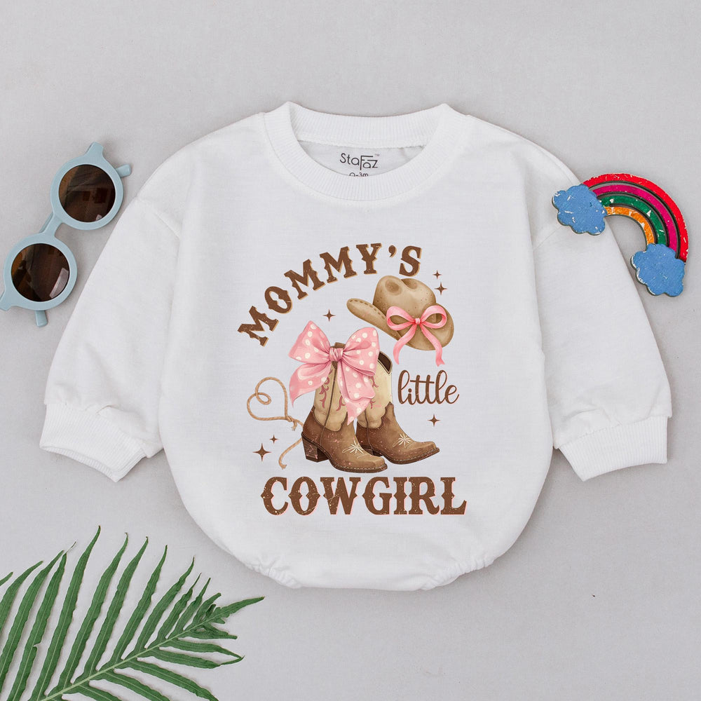 Mommy's Little Cowgirl Baby Romper Soft Pink Western Outfit for Girls Adorable Country Style Bodysuit Perfect Mother's Day Gift Idea