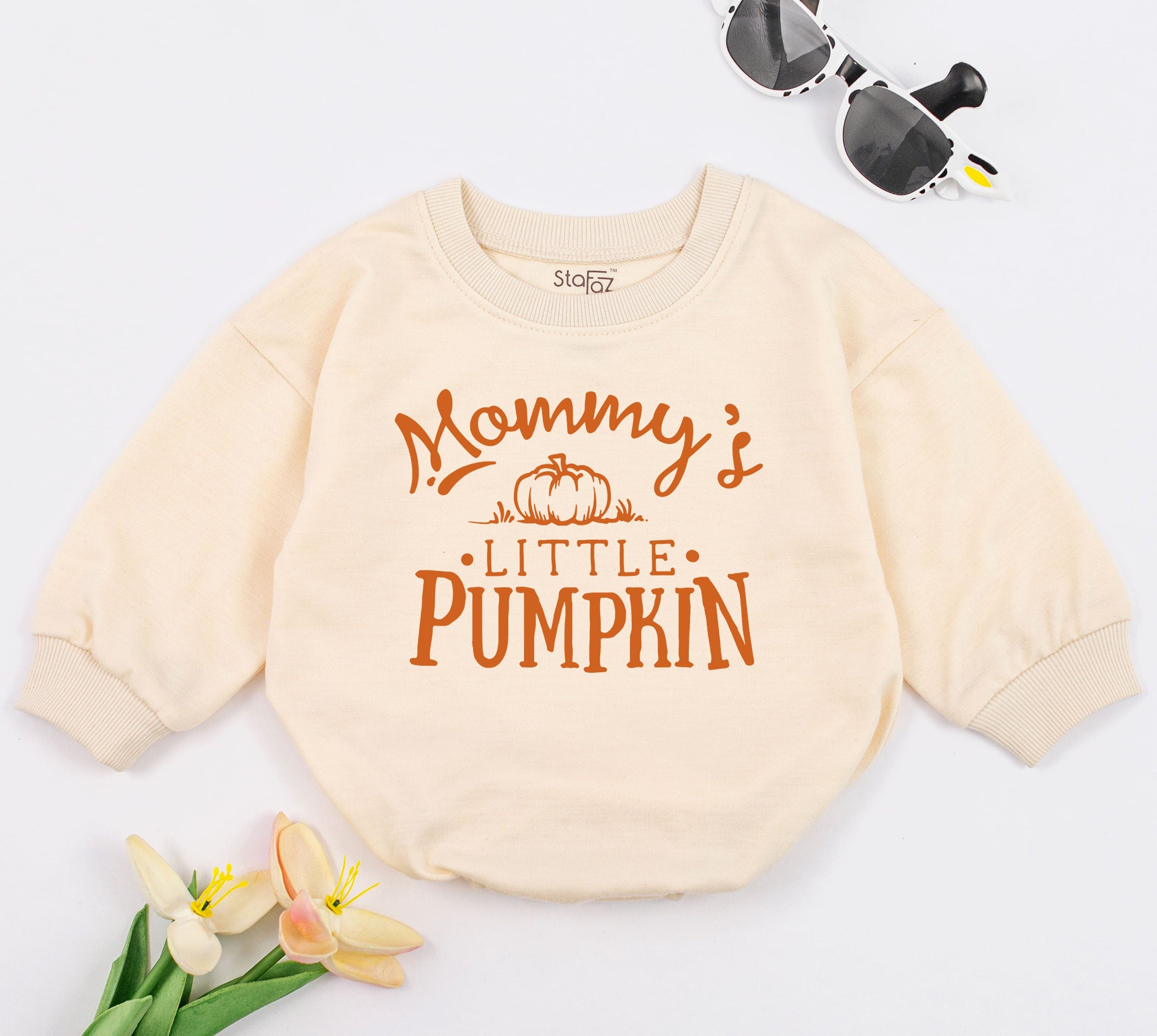 Mommy's Little Pumpkin Personalized Baby Romper Fall Outfit Soft Cotton Bodysuit Cute Seasonal Gift for Baby Shower or Holiday