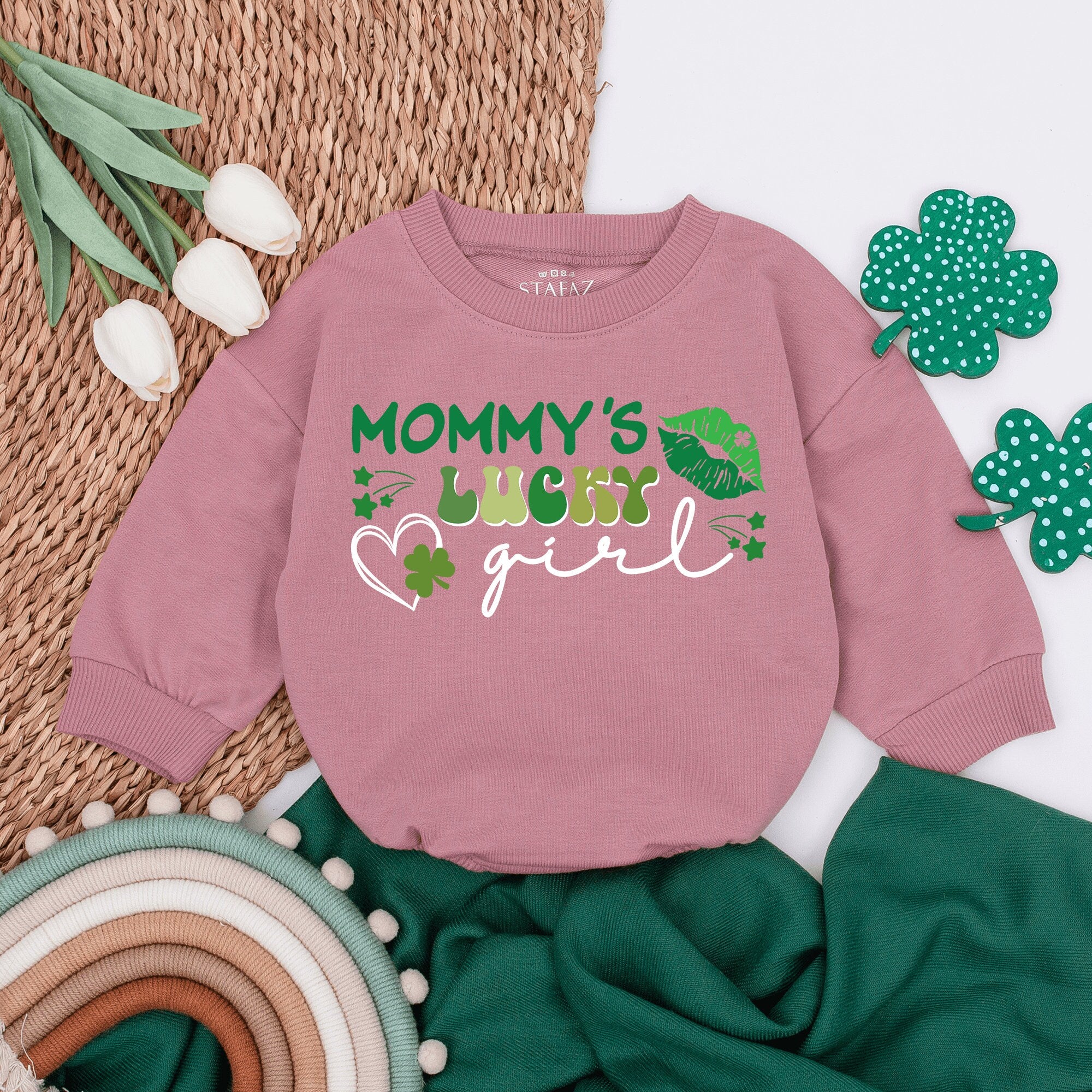 Mommy's Lucky Girl St. Patrick's Day Baby Romper Green Shamrock Cotton Outfit Comfortable Irish Holiday Clothes Infant Toddler Gift