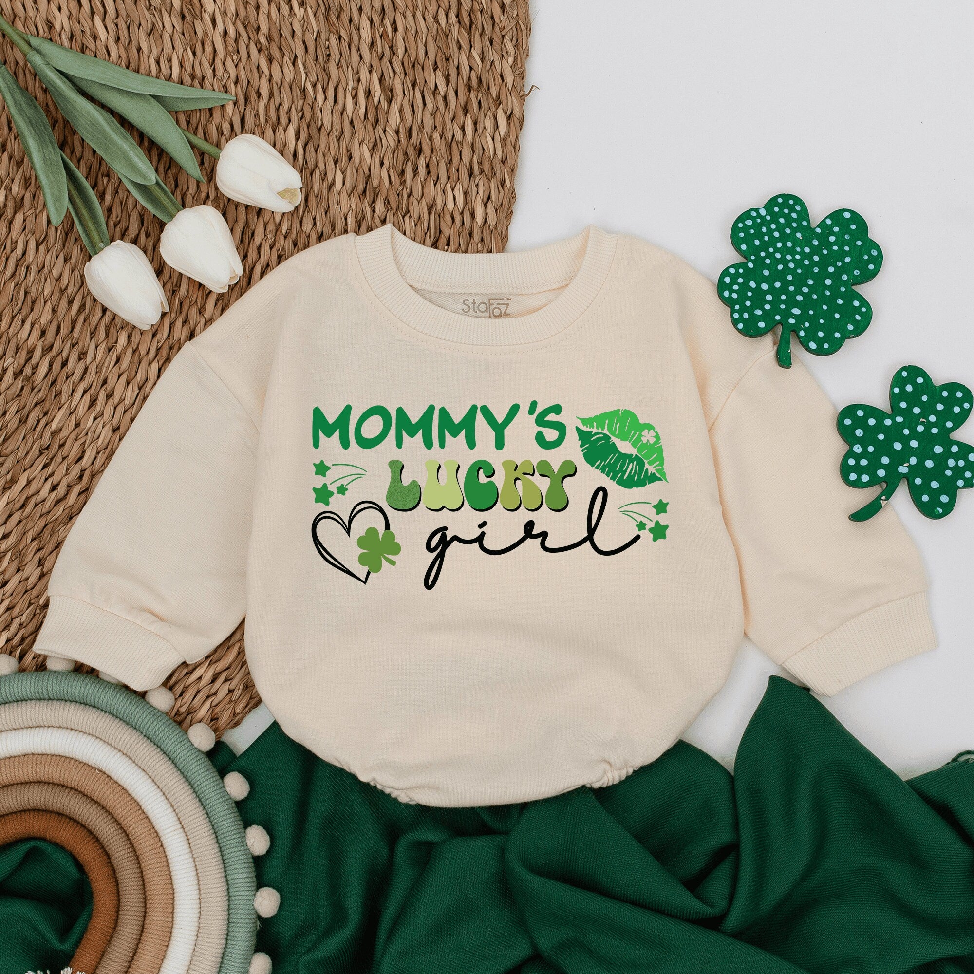 Mommy's Lucky Girl St. Patrick's Day Baby Romper Green Shamrock Cotton Outfit Comfortable Irish Holiday Clothes Infant Toddler Gift