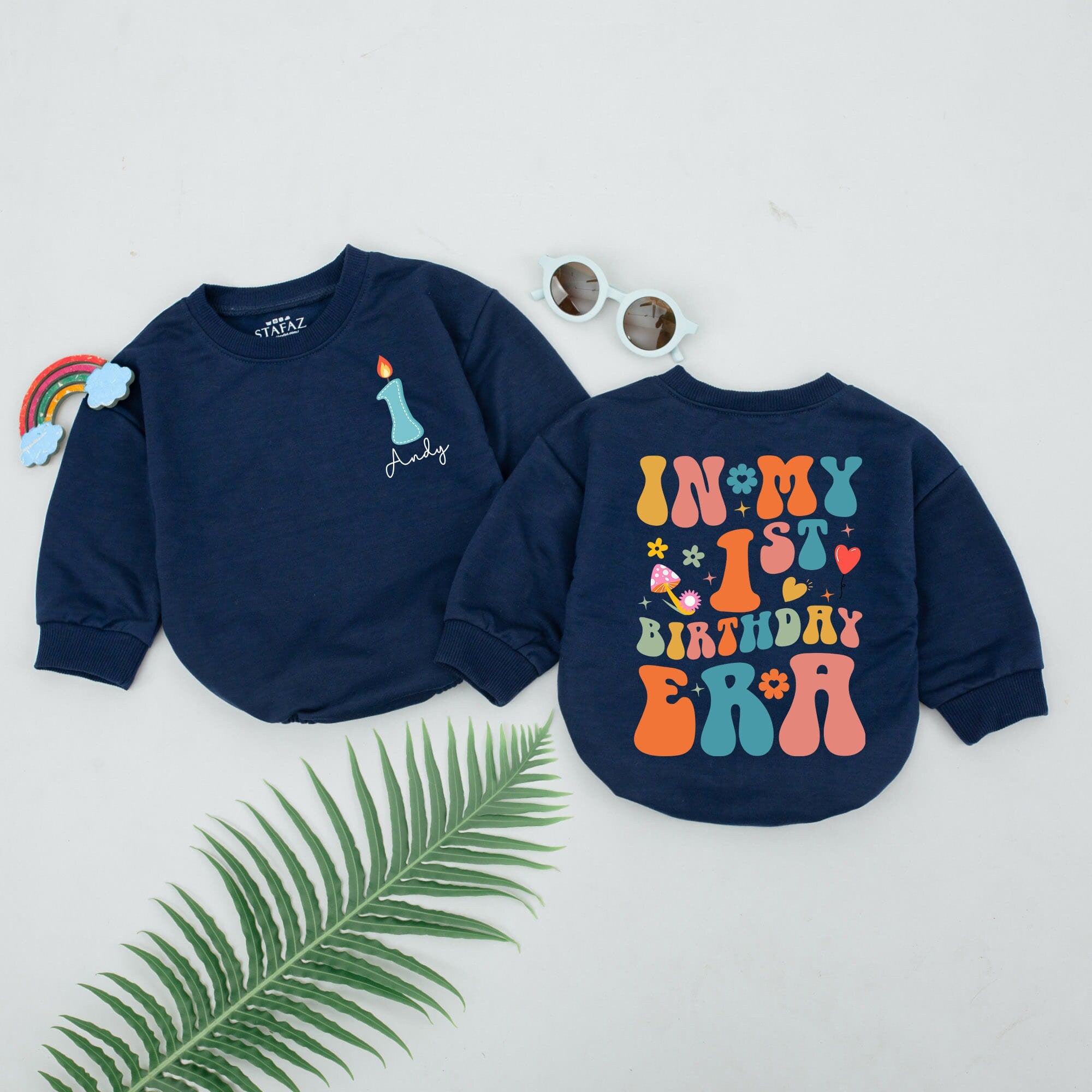 In My 1st Birthday Era Romper Personalized Baby Outfit Soft Cotton Celebration Bodysuit for Infant Boys and Girls Colorful Graphic Gift