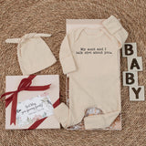 My Aunt and I Talk Sh*t About You Baby Bodysuit Funny Infant Outfit Minimalist Design Cotton Soft Gift from Aunt for Newborns