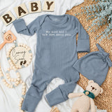 My Aunt and I Talk Sh*t About You Baby Bodysuit Funny Infant Outfit Minimalist Design Cotton Soft Gift from Aunt for Newborns