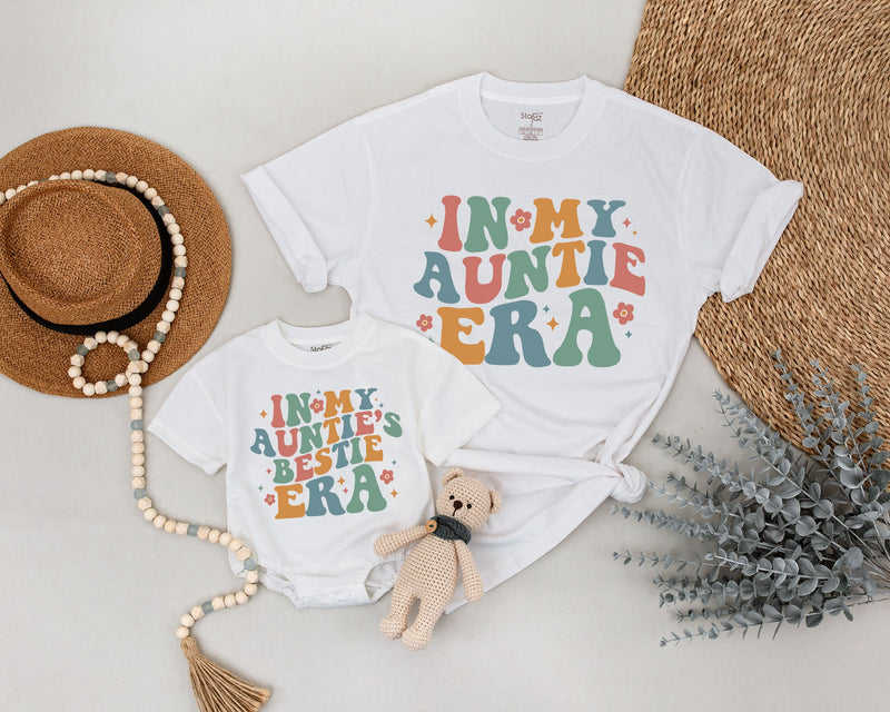 In My Auntie Era Matching Outfit Custom Family Gift Fun Retro Design Vibrant Colors Aunt Gift from Niece Baby Shower Bestie Era Shirt