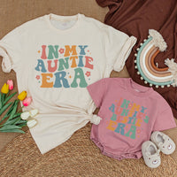 In My Auntie Era Matching Outfit Custom Family Gift Fun Retro Design Vibrant Colors Aunt Gift from Niece Baby Shower Bestie Era Shirt