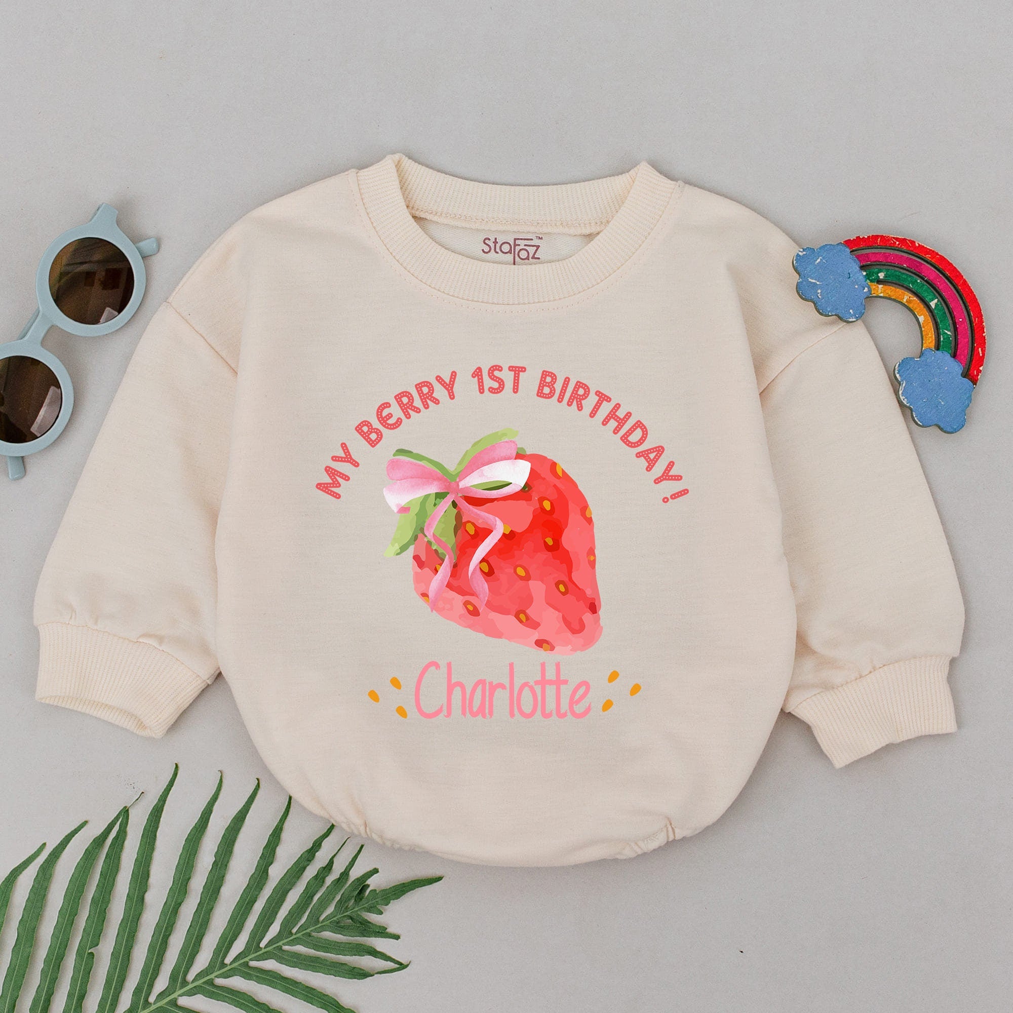 My Berry First Birthday Romper Personalized Strawberry Outfit for Baby Girl Sweet 1st Celebration Soft Cotton Custom Name Summer Gift