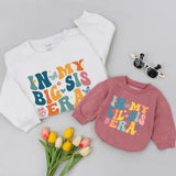 In My Big Sis Era & Lil Sis Era Matching Shirts, Sibling Outfits with Colorful Retro Fonts, Big Sister Little Sister Gift