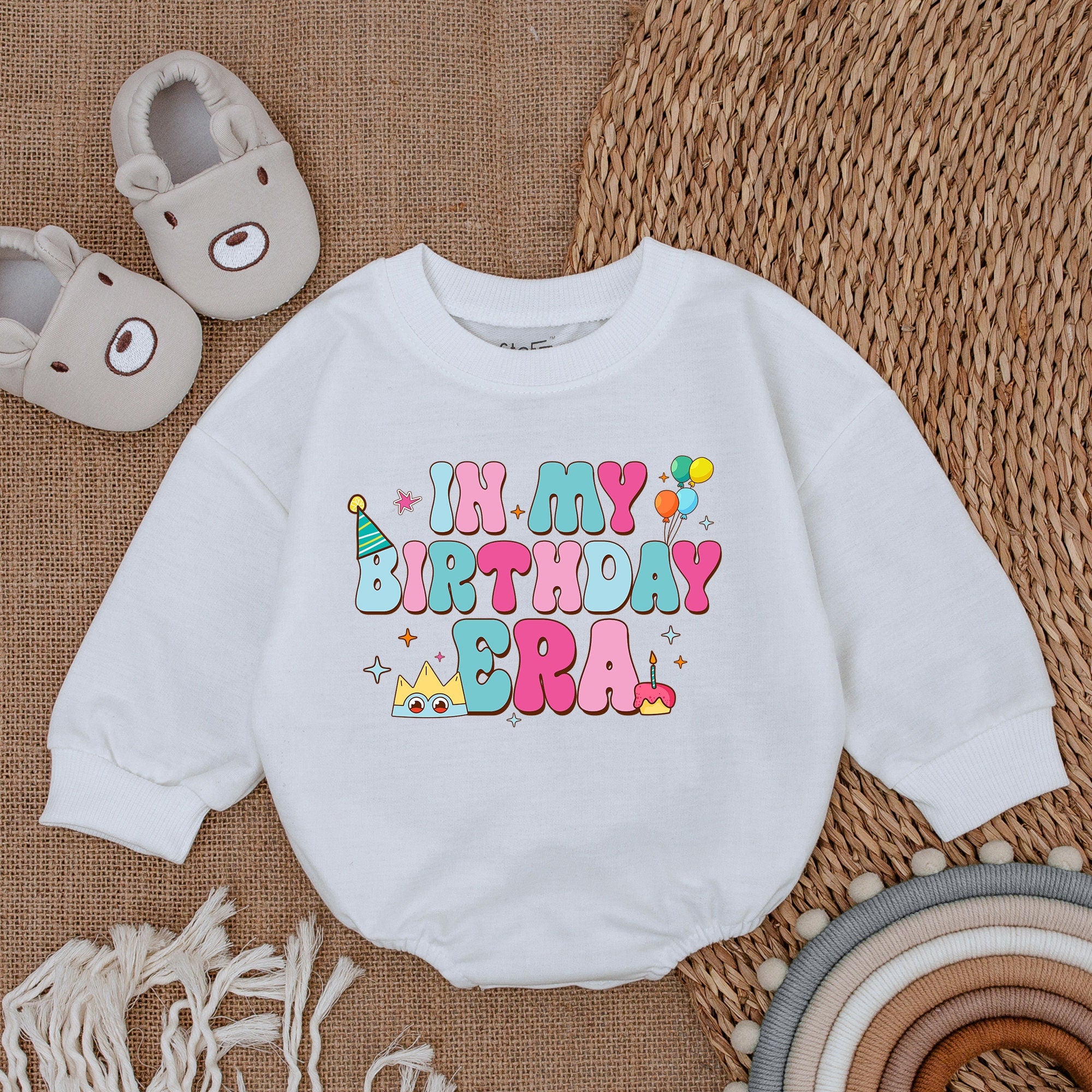 In My Birthday Era Baby Romper Colorful Party Design Newborn Girl Outfit Perfect Baby Shower Gift First Birthday Celebration